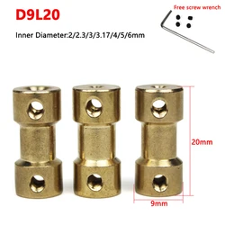 1pc Brass Rigid Motor Shaft Coupling Coupler Motor Transmission Joint Connector Sleeve Adapter 2mm 2.3mm 3mm 3.17mm 4mm 5mm 6mm