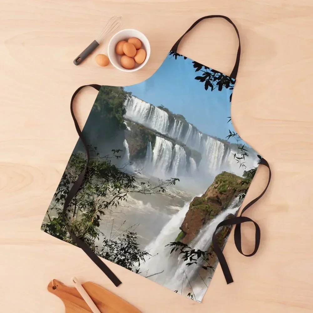 

Iguazu Iguassu Waterfall Landscape Panorama Scenery, Brazil Argentina 8 Apron Waterproof Women's Dress carpenter Apron