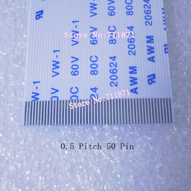 50mm Type A 0.5 Pitch 50P Flexible Flat Cable Connect in the Same plane 50P FPC FFC Cable Spacing 0.5mm 50P Ribbon FFC Line