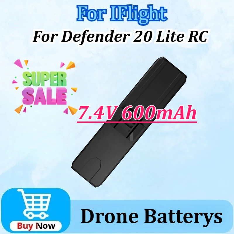

Upgraded Drone Batterys 7.4V 600mAh 4.44Wh 2S1P 95C for IFlight Defender 20 Lite RC Quadcopter FPV Parts Fast PD100W Charger