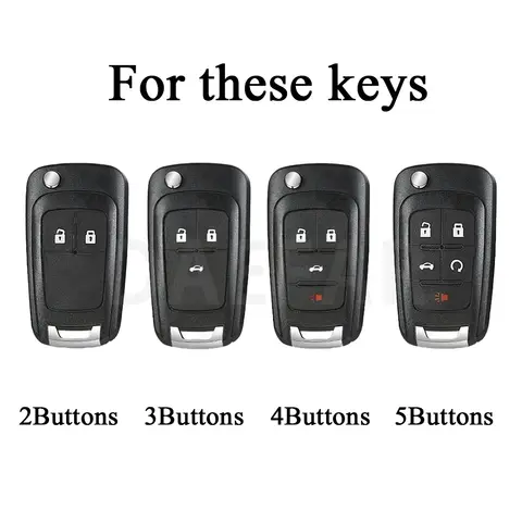 5 Buttons Key Case Fob Cover For Buick Chevrolet Chevy GMC Encore Terrain Malibu Camaro Cruze Impala Equinox Volt Spark Sonic 10 best sales chevrolet malibu key cover - №4