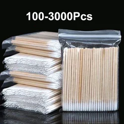 100-3000 Nails Wood Cotton Swab Clean Sticks Nail Polish Remover Art Tool Wooden Cotton Head Manicure Corrector Nail Polish Tool