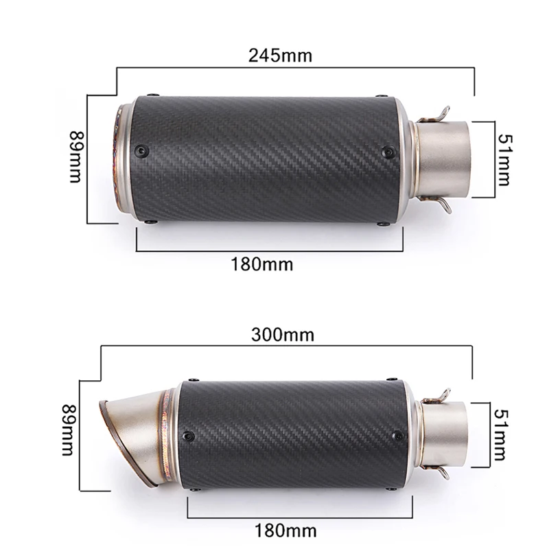 Slip On For Honda CB300R 2018-2021 CB250R 2018-2020 Motorcycle Mid Exhaust Connect Pipe Carbon Fiber Muffler Tip DB Killer