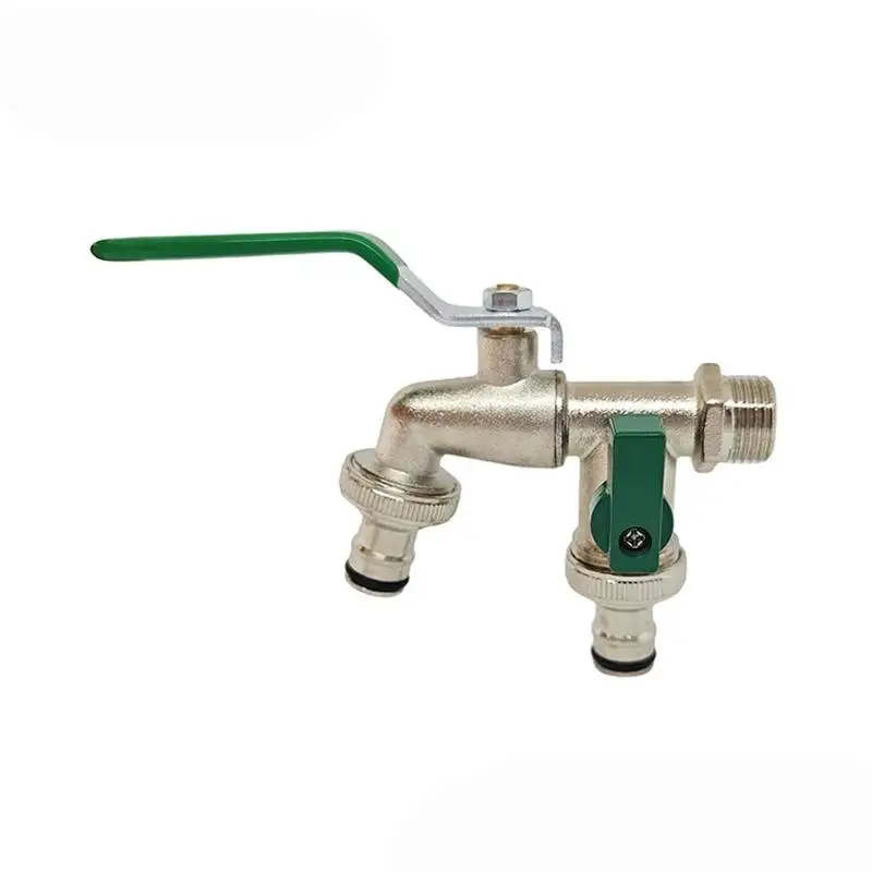 1Pcs Zinc Alloy Water Faucet 1/2'' 3/4'' Outside & Inside Turn On/Off Lever Handle Watering Supply Taps Ball Valve Garden Tools