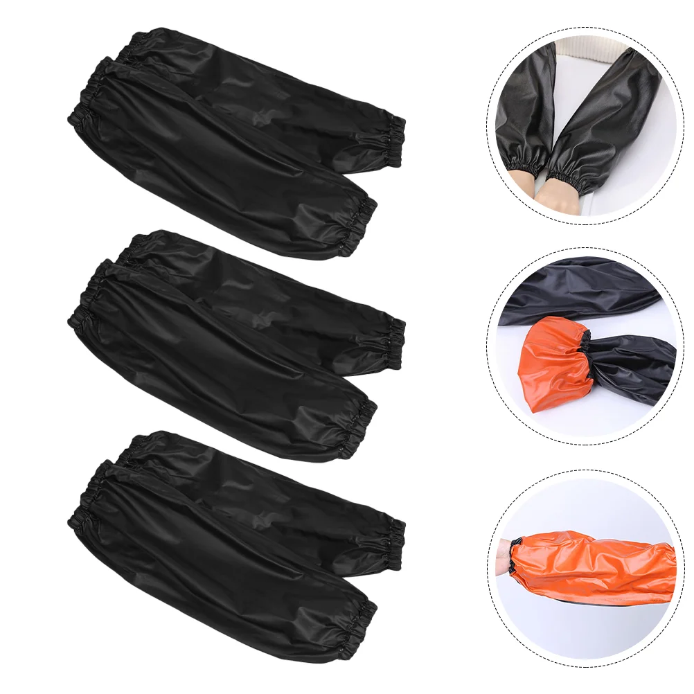 

3 Pairs Arm Sleeve Waterproof Work Kitchen Sleeves Covers Pvc Protectors for Thin Skin Cooking