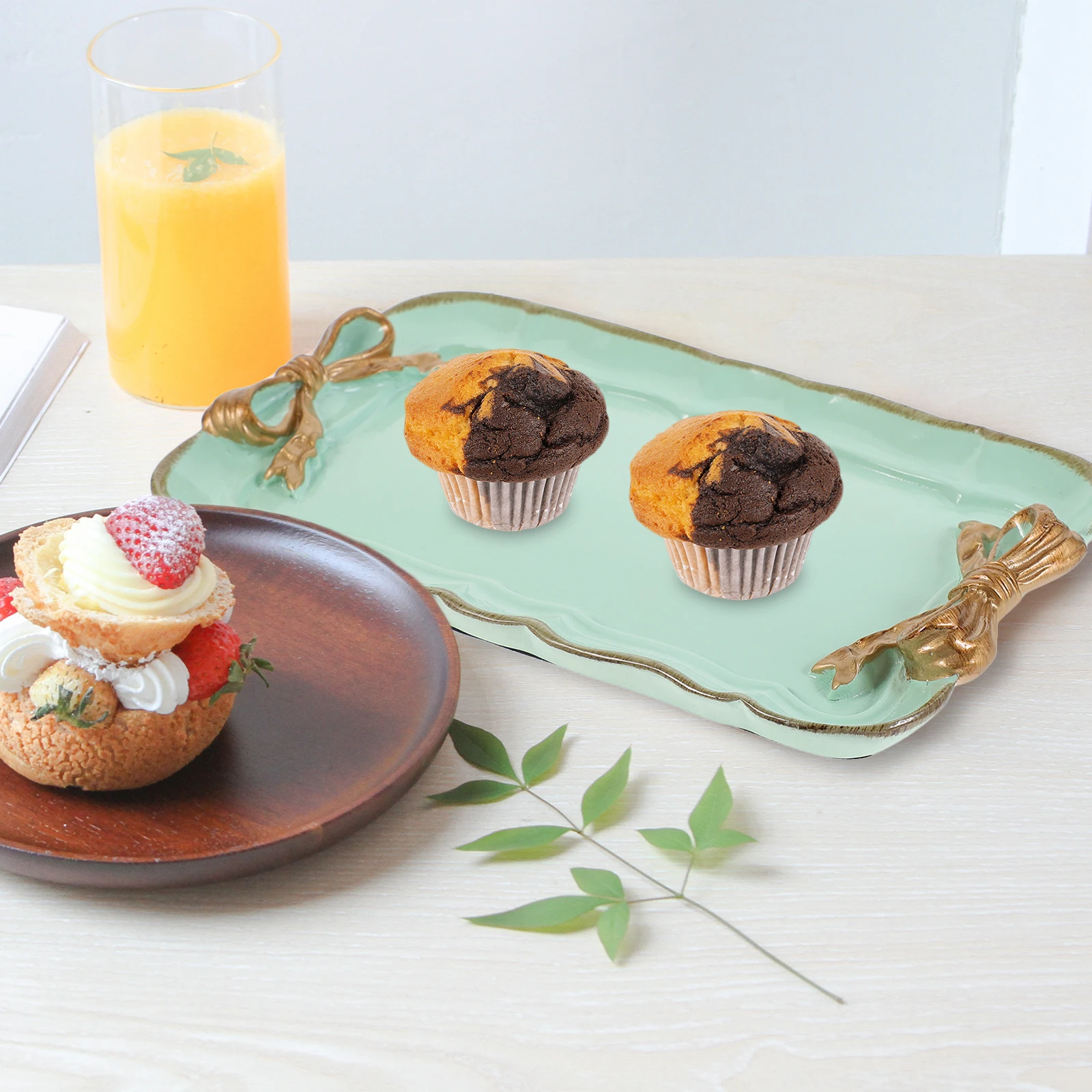 

Fruit Plate Decoration Serving Tray Trays for Eating Food Party Cute Platter Candy Resin Bow-knot Dessert