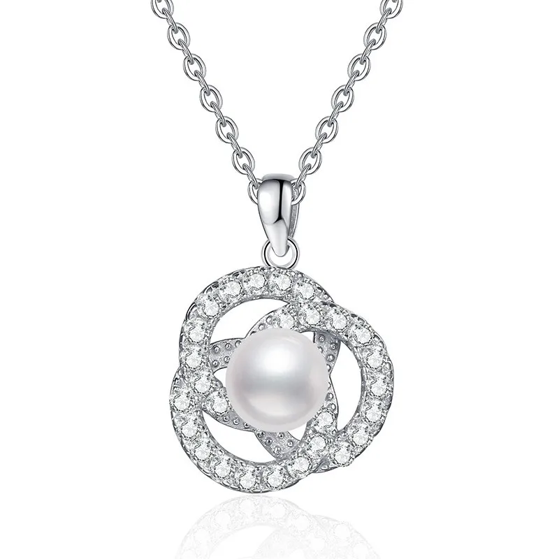 

XL335 Lefei Fashion Luxury Trendy Classic Moissanite Fine Pearl Flower Necklace For Charms Women s925 Silver Party Jewelry Gifts