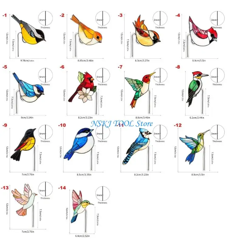 L8RC Bird Acrylic Planter Home Office Decoration Easy to Clean Ornament view 6