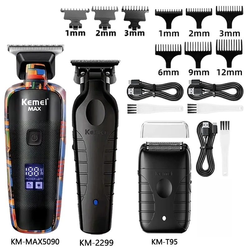 

Kemei Km-MAX5090 Km-2299 Km-T95 Триммер для волос Электрическая машинка для стрижки волос Машинка для стрижки волос Парикмахерская Беспроводная машинка для стрижки волос для мужчин Бритва