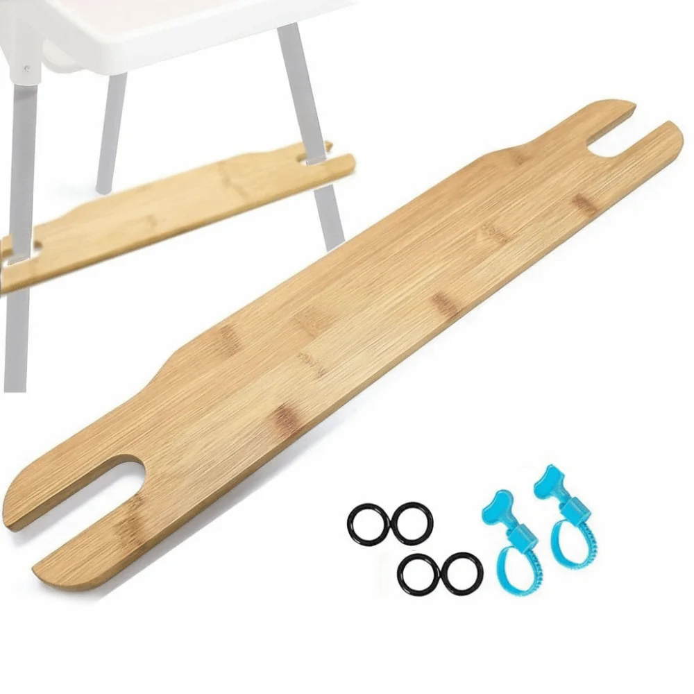 Adjustable High Chair Footrest Stable Design Wooden Material Baby Highchairs Pedal 50cm Length Non-slip Highchair Accessory