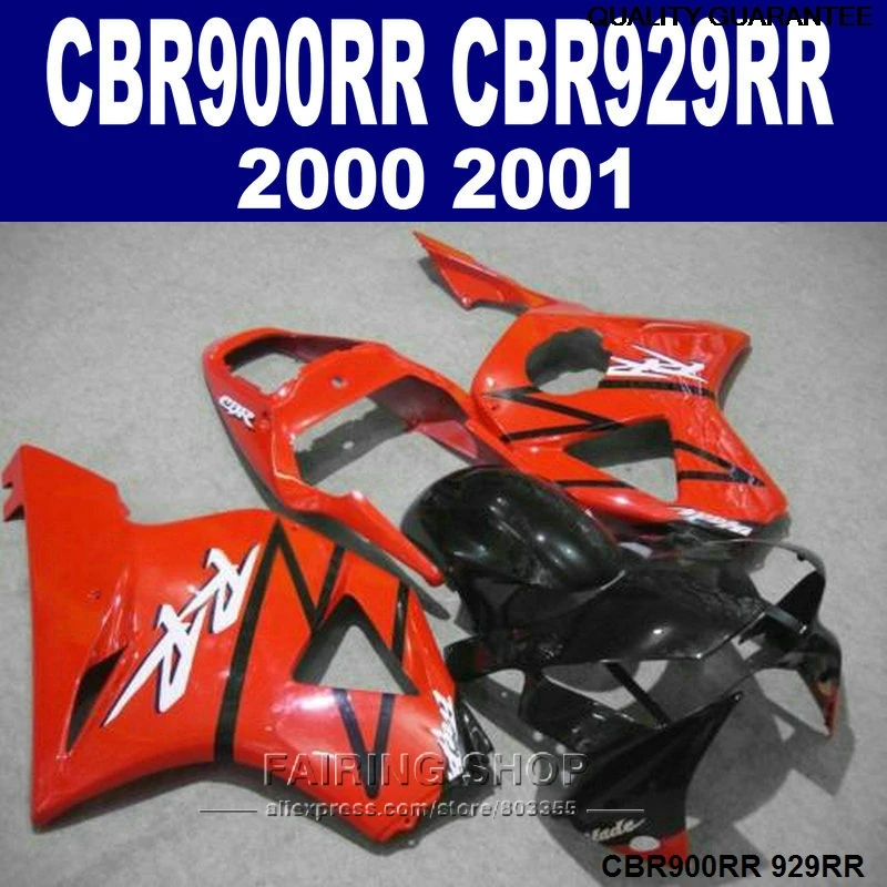 

injection molded fairing kit for Honda CBR929RR 00 01 red black motorcycle fairings set CBR929RR 2000 2001 PA43