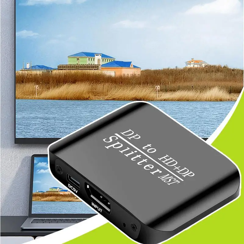 عرض منفذ الفاصل 4K منفذ الفاصل شاشات مزدوجة الموزع شاشة مزدوجة عرض سبليت كبير لأجهزة الكمبيوتر المحمولة المنزلية