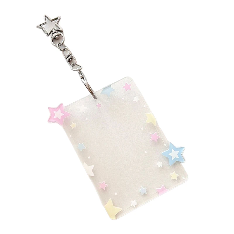 1Pc Flash Star Camera Deck Keychain,Black Color Love Bean Small Card Display Pendant,Kpop Idol Star Small Card Protective Cover