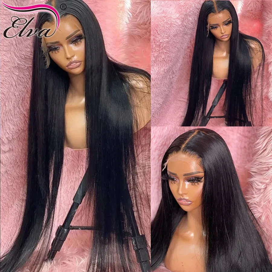 HD Lace Frontal Wig Bye Bye Knots 5x5 6x6 7x7 13x6 HD Lace Front Wigs Human Hair Wigs Bleached Knots Pre Plucked Virgin Hair Wig