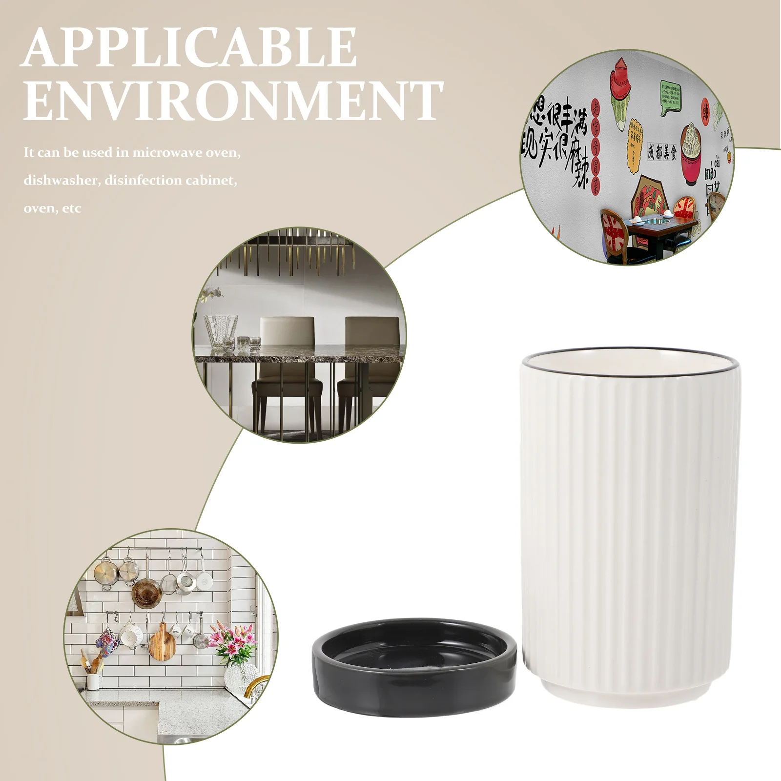 

Ceramic Chopstick Holder Multipurpose Utensil Caddy White Microwave Dishwasher Safe Eco Friendly Material Utensil Holder