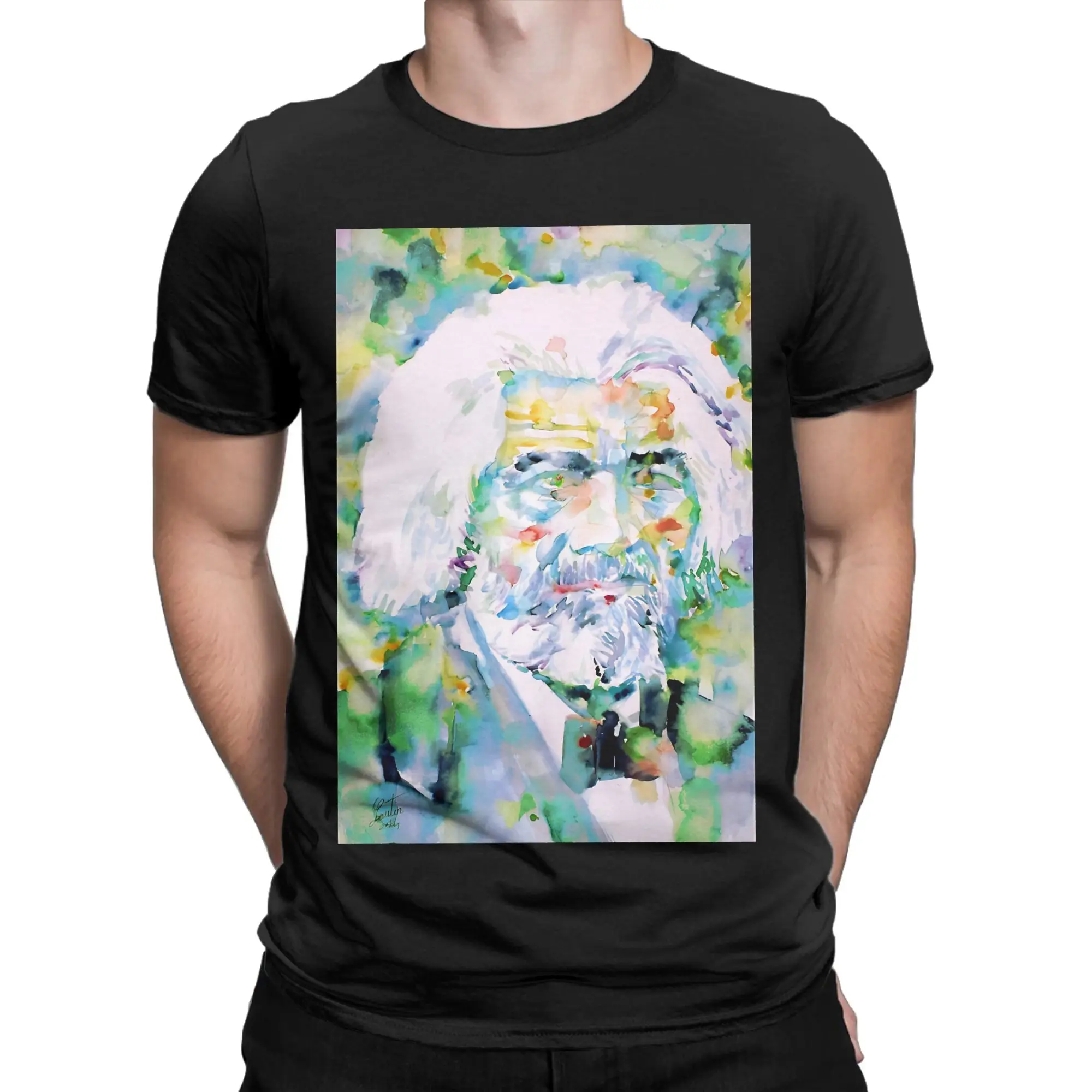 FREDERICK DOUGLASS watercolor portrait Novelty 100% Cotton T-Shirt Frederick Douglass Tees Tops For Men