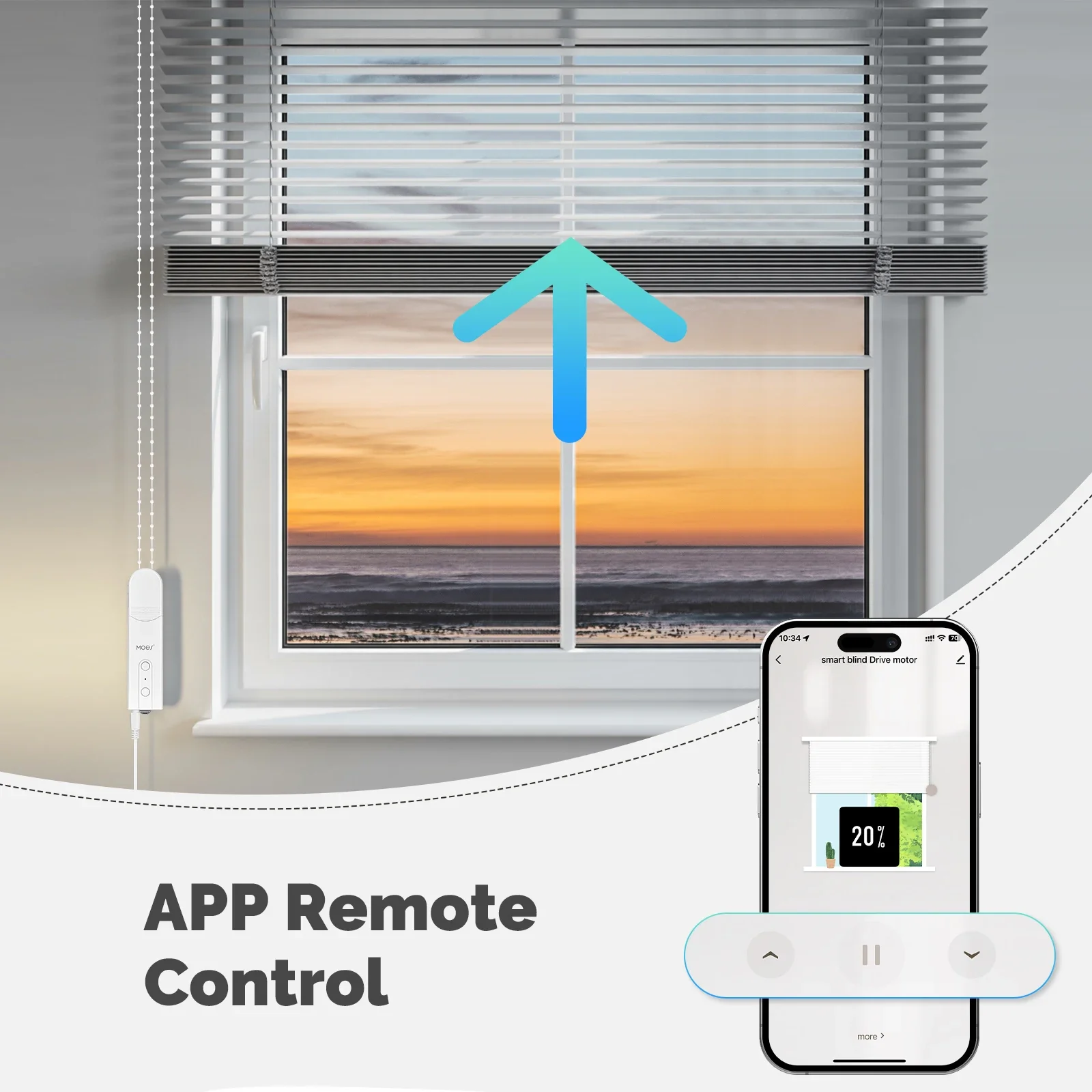 MOES Tuya WiFi Smart Shade Roller Blinds Motor Driver Electric Curtains Automation Pull Cord Chain String With Alexa Google Home