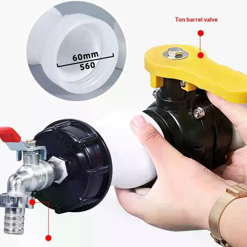 Plastic Extension Tube IBC Adapter For Mounting IBC Rainwater Tank Canister Outlet S60x6 IT To AG Ton Barrel Pipe Joint