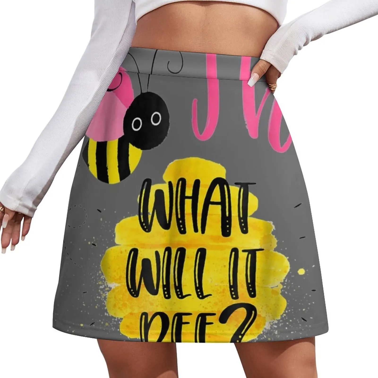 

Gender Reveal TeamHE Girl What Will It Bee or He Mini Skirt new in dresses Women's skirt Mini Skirt