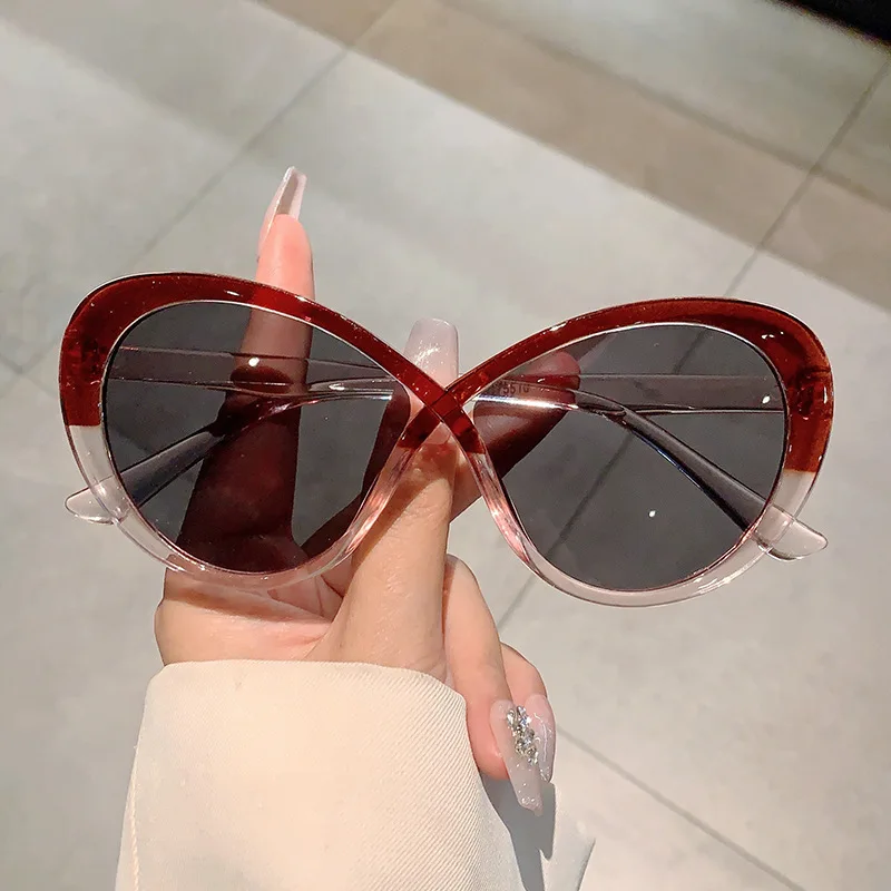 نظارات شمسية عصرية جديدة بإطار على شكل فراشة، ظلال ألوان فريدة من نوعها للنساء، نظارات تصوير على طراز الشارع #3