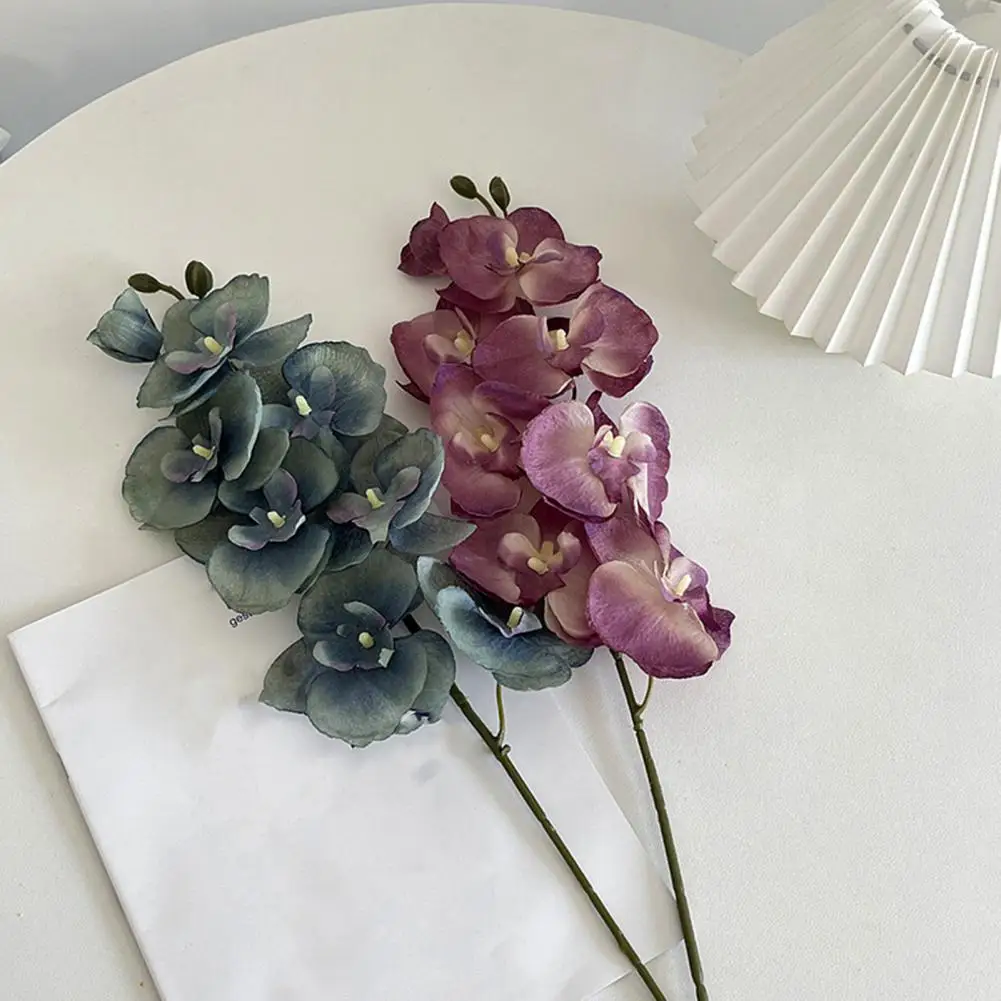Decorative Artificial Flowers Artificial Flowers Elegant Artificial Moth Orchids for Wedding Party Home Office Table Centerpiece