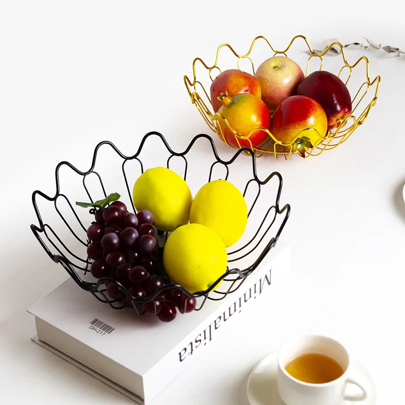 

Iron Fruit Basket Bedroom Desktop Storage Basket Home Hotel Restaurant Creative Snacks Fruit Storage Basket