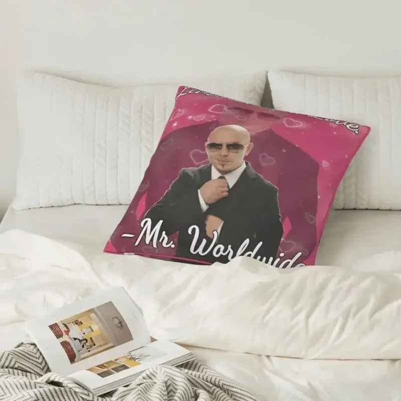 Mr 305 Pitbull Worldwide Hippie Pillow Case Home Decorative Resuable Cushion Cover for Sofa Livingroom Polyester Pillow Cover