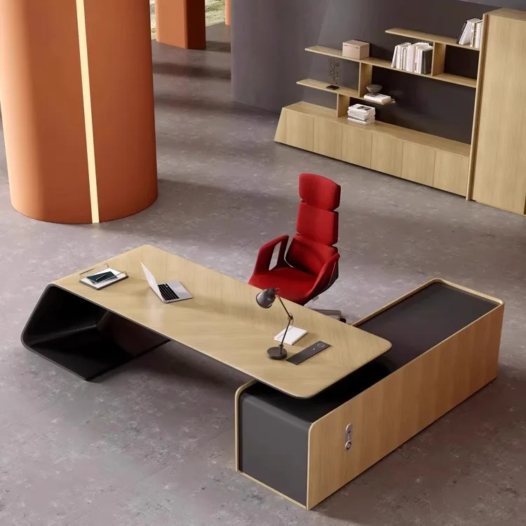 Fashionable lacquered desk simple boss table president creative large class table and chair combination