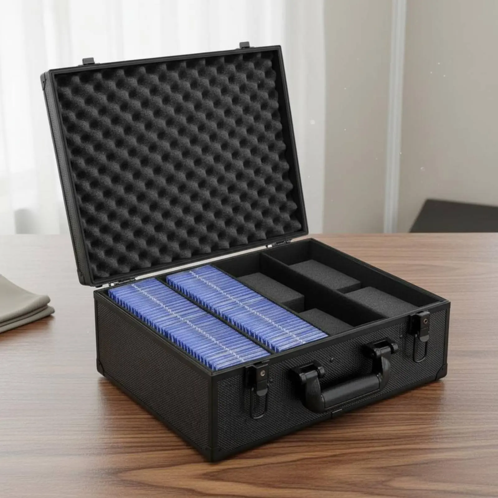 PSA BGS Card Storage Box Reinforced Metal Corners Aluminum Card Storage Box Sturdy Duty Ergonomic Handle for Travel