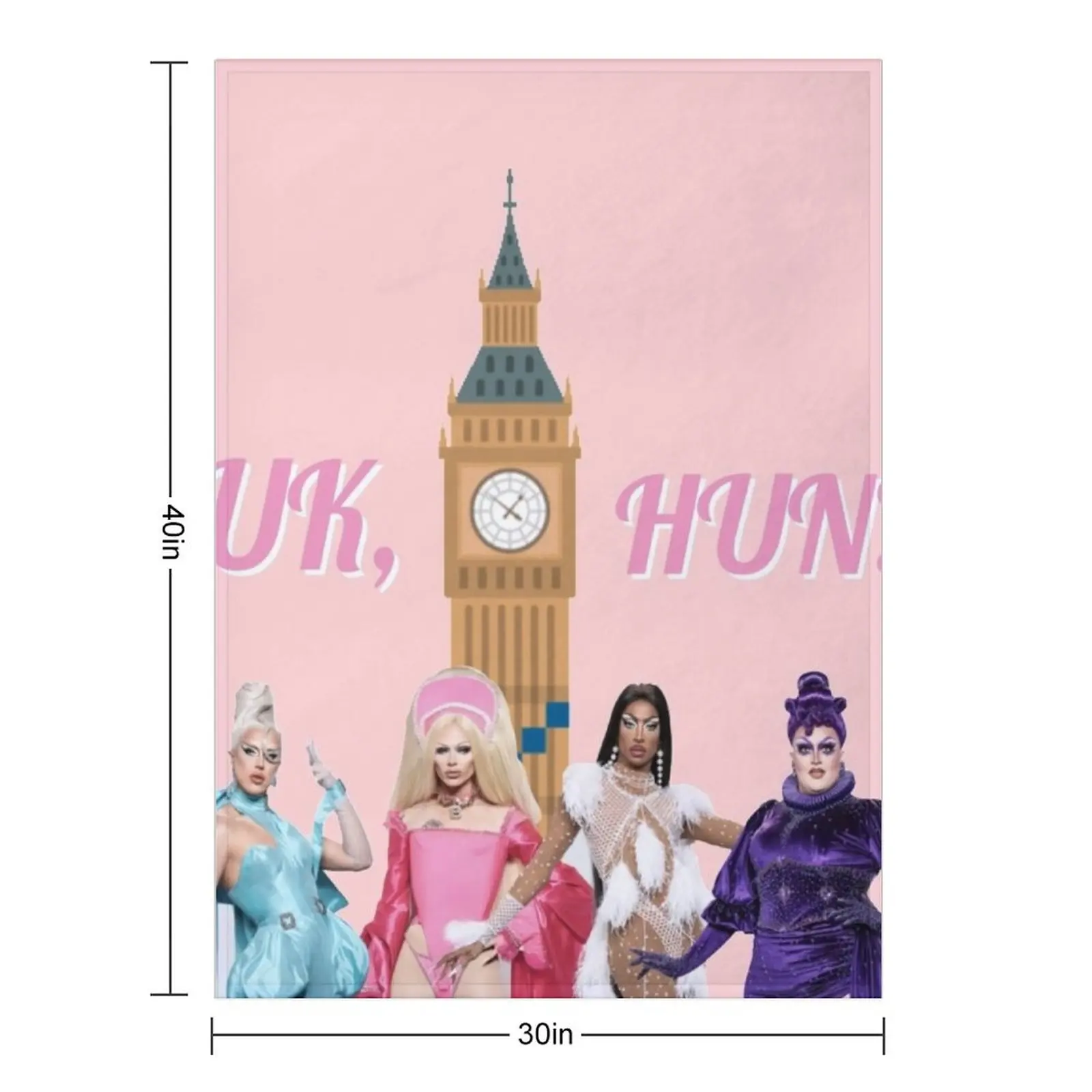Uk, Hun RuPauls Drag Race UK United Kingdolls Throw Blanket Sofa Shaggy Cute funny gift Blankets