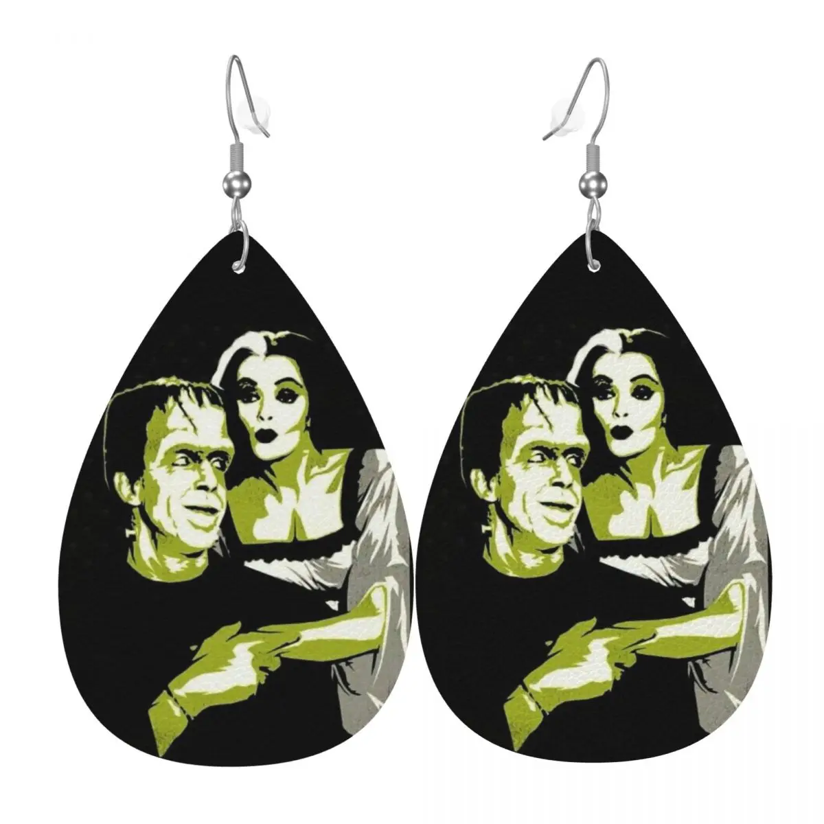 

Custom The Munsters Movie Dangle Drop Earrings Leather Earrings for Women Fashion For Valentine's Day