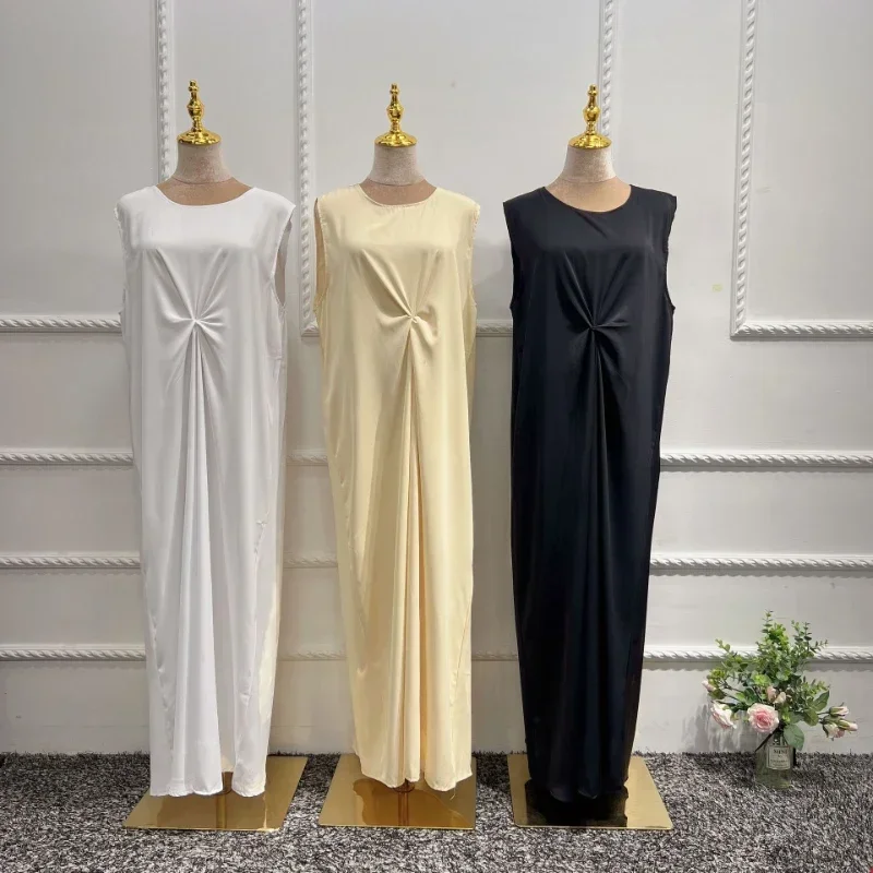 Under Abaya Dress Islamic Inside Abayas Robe All-match Sleeveless Inner Dresses Muslim for Women Dubai Turkey Arabic Vistidos