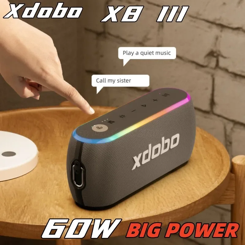 

XDOBOX8 III 60 Вт высокомощный беспроводной сабвуфер, Bluetooth-динамик, светодиодный color lights, стереозвуковая система, bluetooth