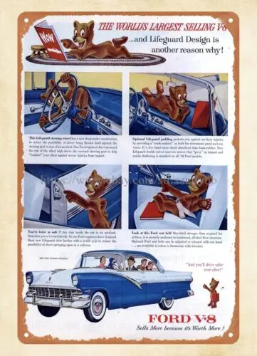 world's largest selling V8  car bear metal tin sign inexpensive home decor