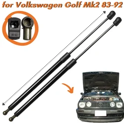 Qty(2) Hood Struts for Volkswagen Golf Mk2 Hatchback 1983-1992 Front Bonnet Carbon Fiber Gas Springs Lift Support Shock Absorber