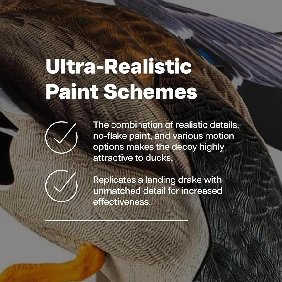 جناح دوار من Avian X Powerflight Smart Motion Mallard بتصميم واقعي، شرك البط مثالي لمغامرات الصيد الخارجية، عبوة من قطعتين #4