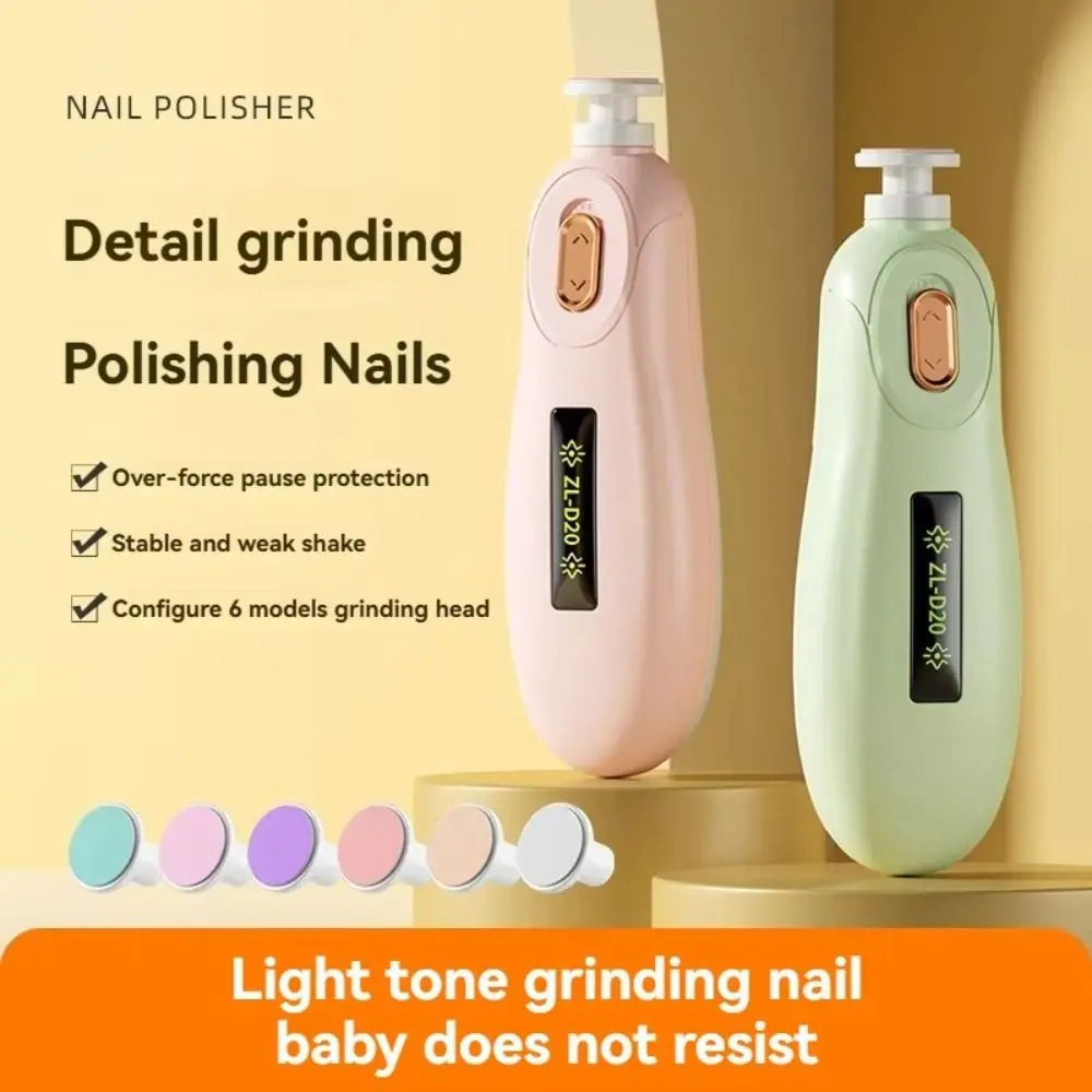 

Convenient Electric Baby Nail Trimmer 6 Grinding Heads Safety Baby Nail Grinder Silent Child's Newborn Nail Clippers Infants