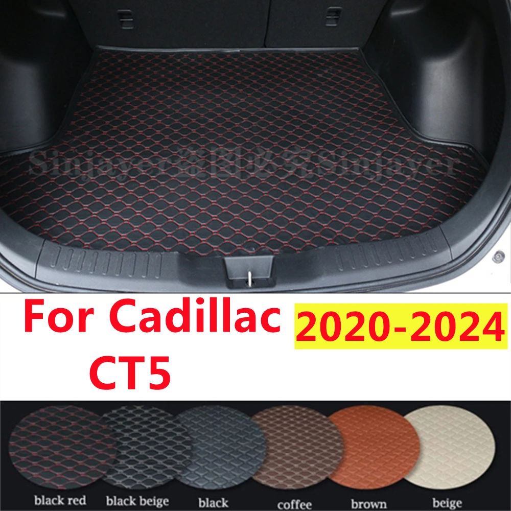 SJ Car Trunk Mat Custom Fit For Cadillac CT5 2024 2023 2022 21-2020 AUTO Tail Boot Tray Cargo Carpet Pad Protector Accessories