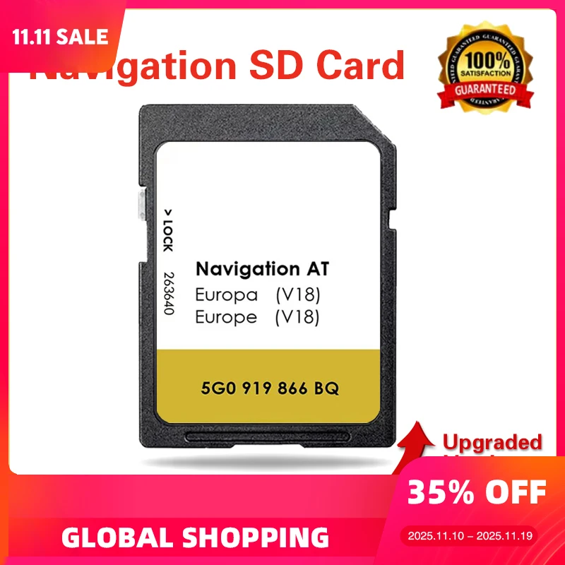 

for VW Golf 7 2012-2015 Full Capacity CID Changeable 16GB SD Card Navi Version Map MIB1 Sat Nav AT V18