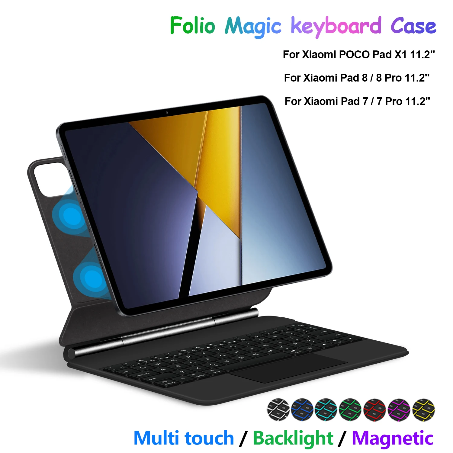 teclado-magico-folio-para-xiaomi-poco-pad-x1-2025-mi-pad-8-pro-mipad-7-pro-funda-de-112-pulgadas-teclado-inteligente-ingles-arabe-y-ruso
