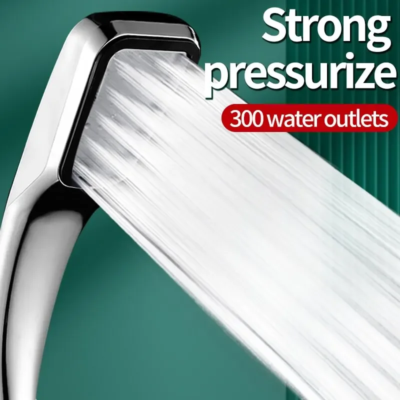 Fashion Shower Head Square 300 Holes Pressurised Shower Head Water Saving Shower Head Rain Nozzle Household Bathroom Accessories