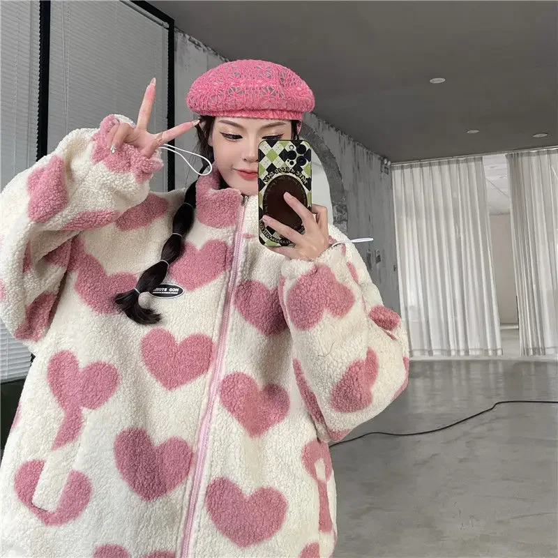 الخريف/الشتاء زوجين الوقوف طوق القطن معطف الوجهين ارتداء صوف الضأن جاكيت من الصوف للرجال والنساء المتخصصة النايلون سترات