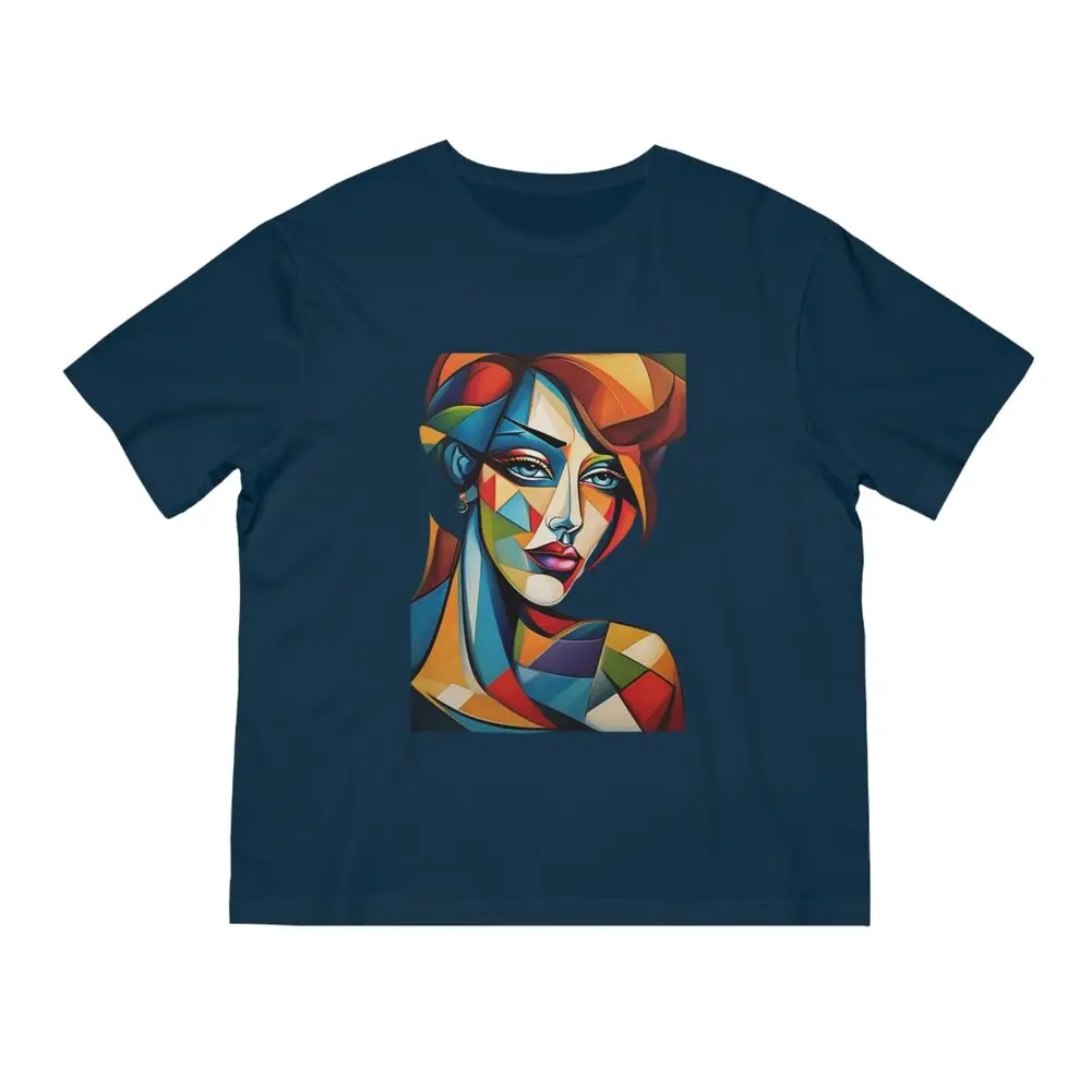 Unisex T-shirt original design abstract art woman portrait cubist style tee