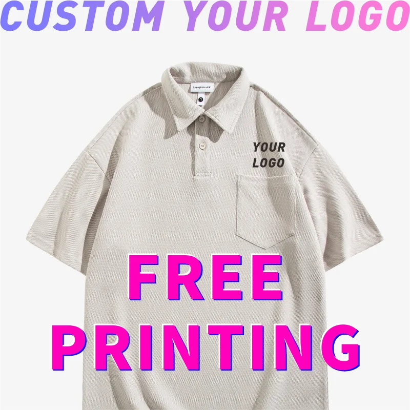 Custom T-shirt Free Printing Logo Work Clothes Diy Own Design Fashion tees Enterprise Team Culture Unisex Polo shirt