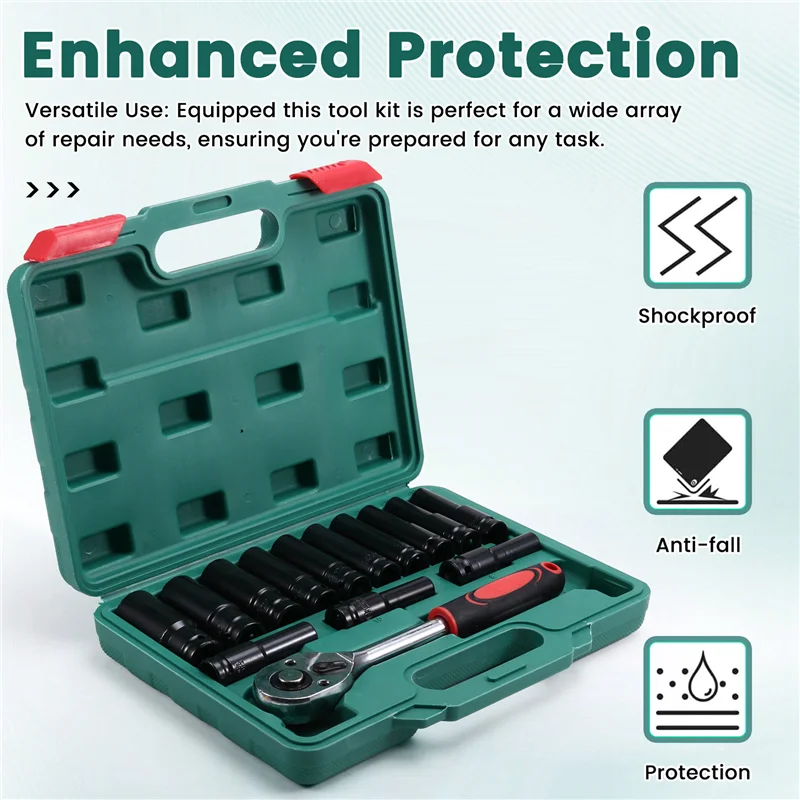 -A14E Extender Ratsche Drehmoment Sockel Sechseckige Verlängerungshülse Auto Reparatur Hardware Toolbox Steckschlüssel Set