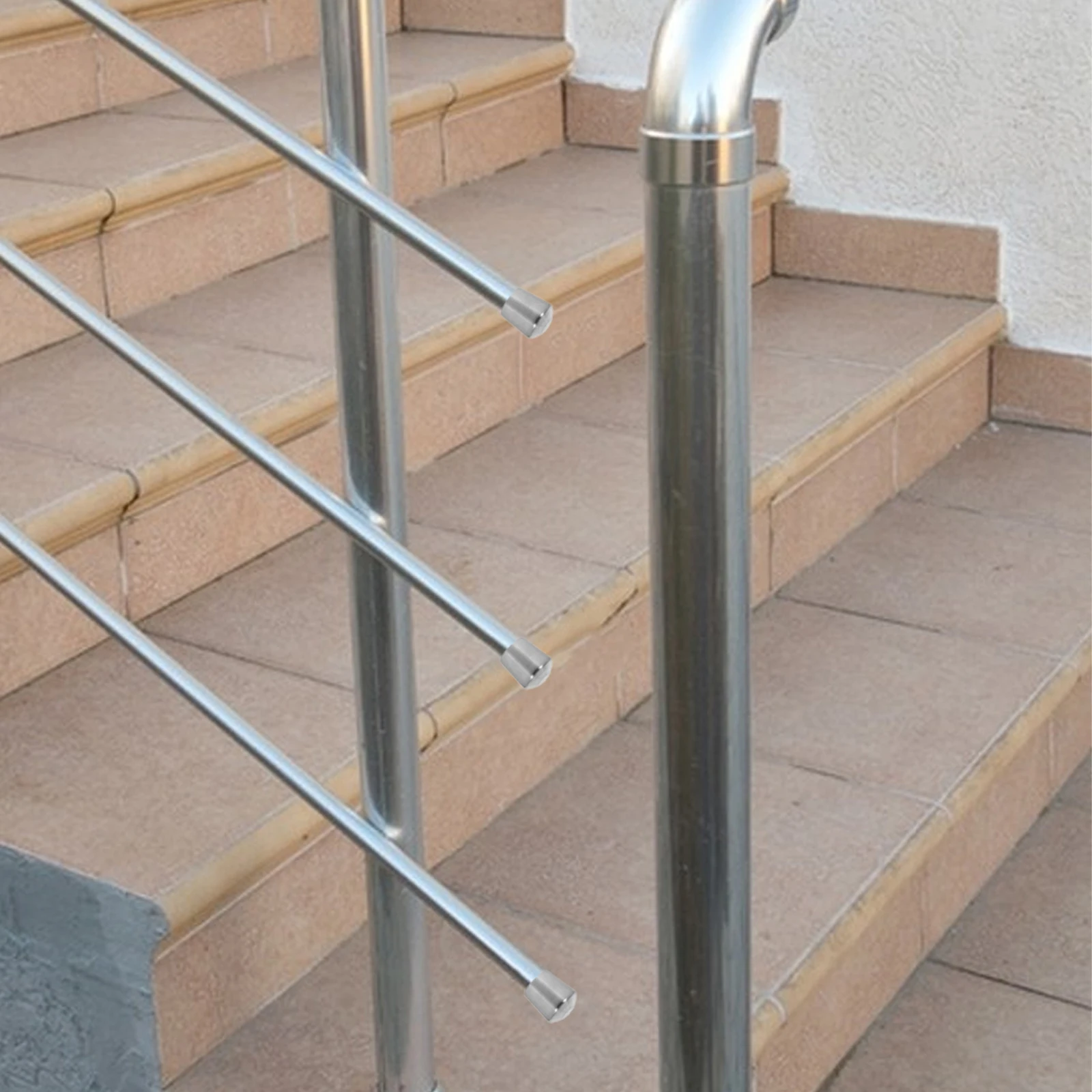 

2pcs Stainless Steel Handrail End Durable Protective Covers for Wooden Staircases Decorative Plug Hole Sealing Chair Leg Caps
