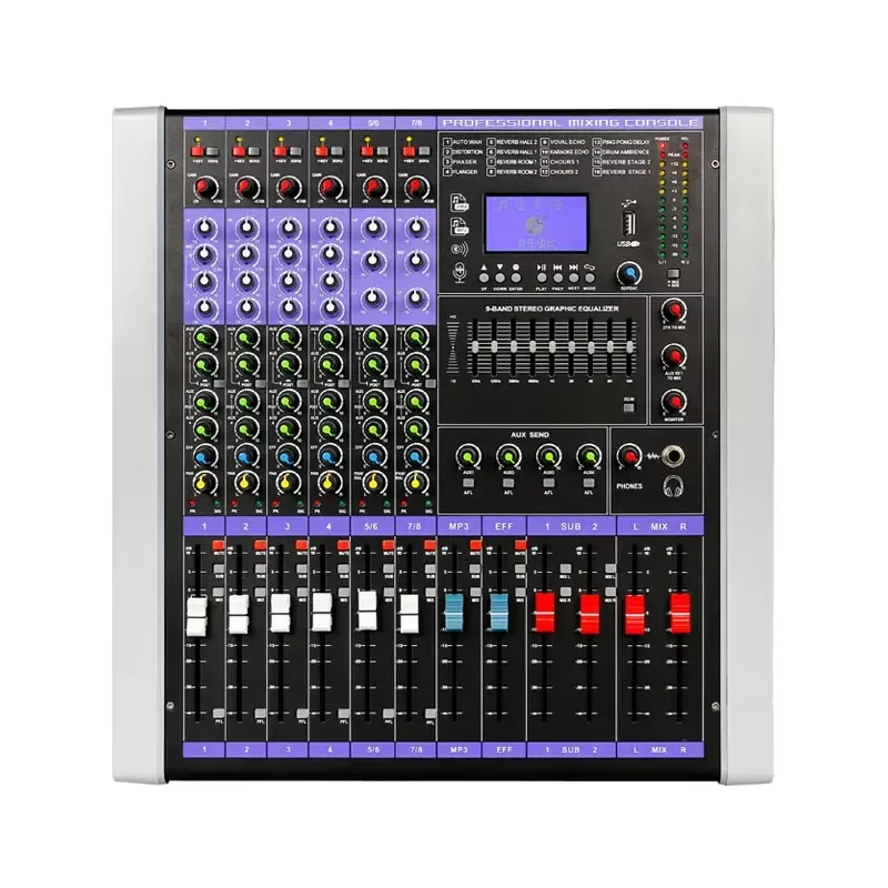 Professional 12 Channel Digital Audio DJ Console Mixing Sound Studio Mixer for Stage Meeting Live