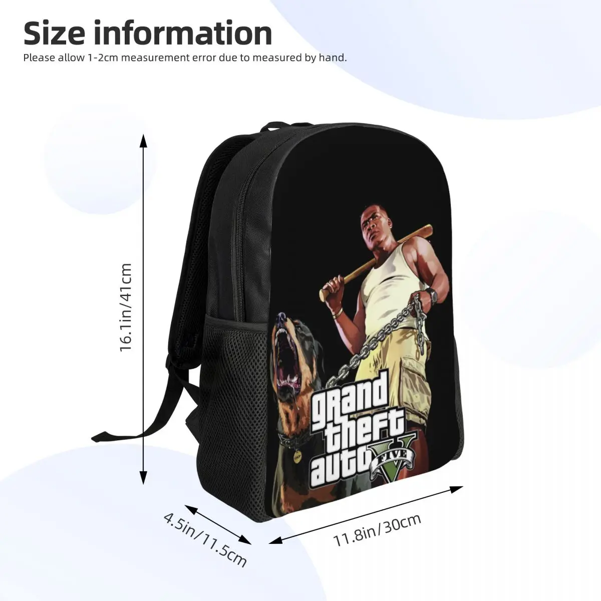 Grand Theft Auto Laptop Backpack Women Men Fashion Bookbag for College School Students GTA Adventure Game Bags