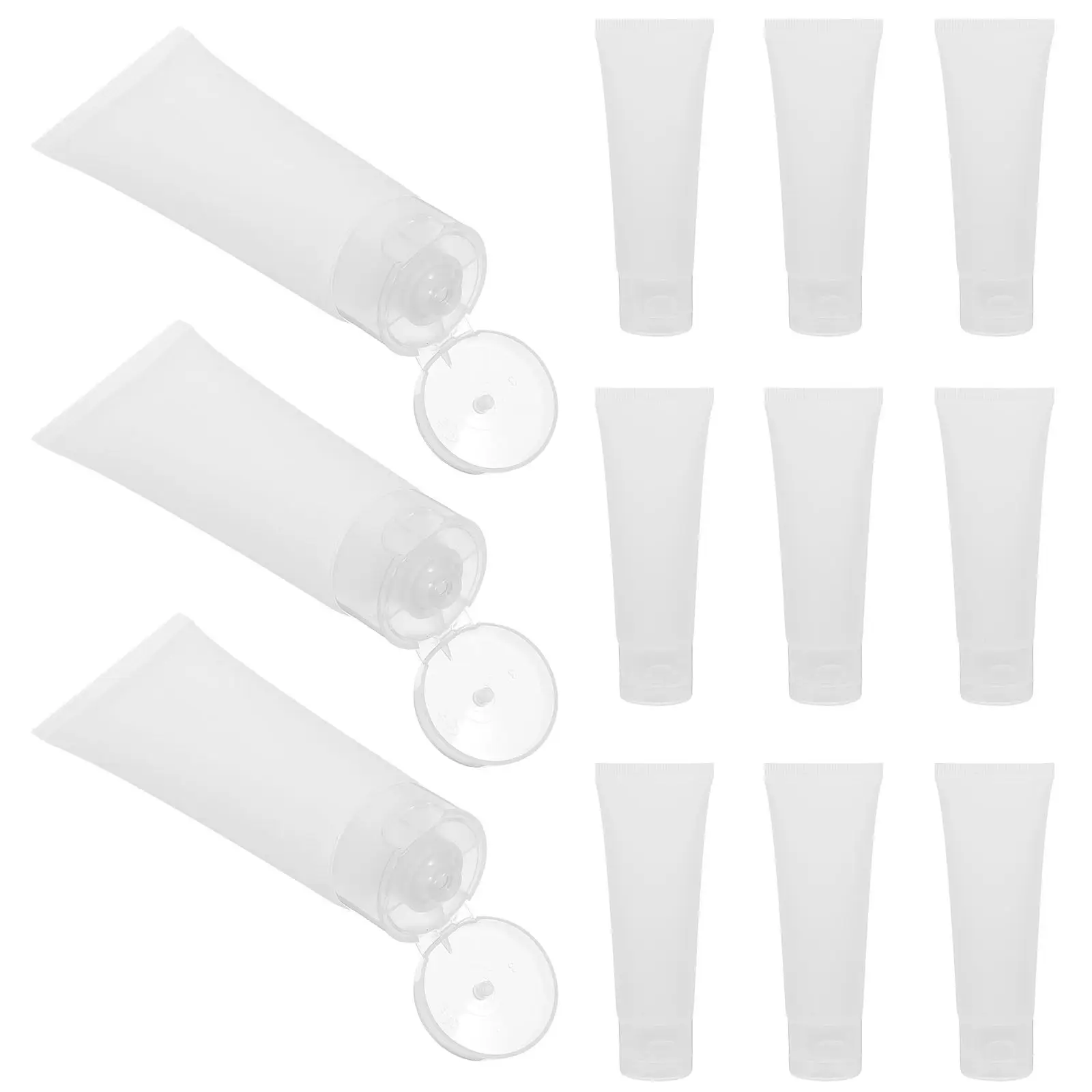 20Pcs Refillable Travel Cream Tubes Empty Lotion Bottles with Flip Cap for Hand Cream Toothpaste Travel Shampoo Cleanser