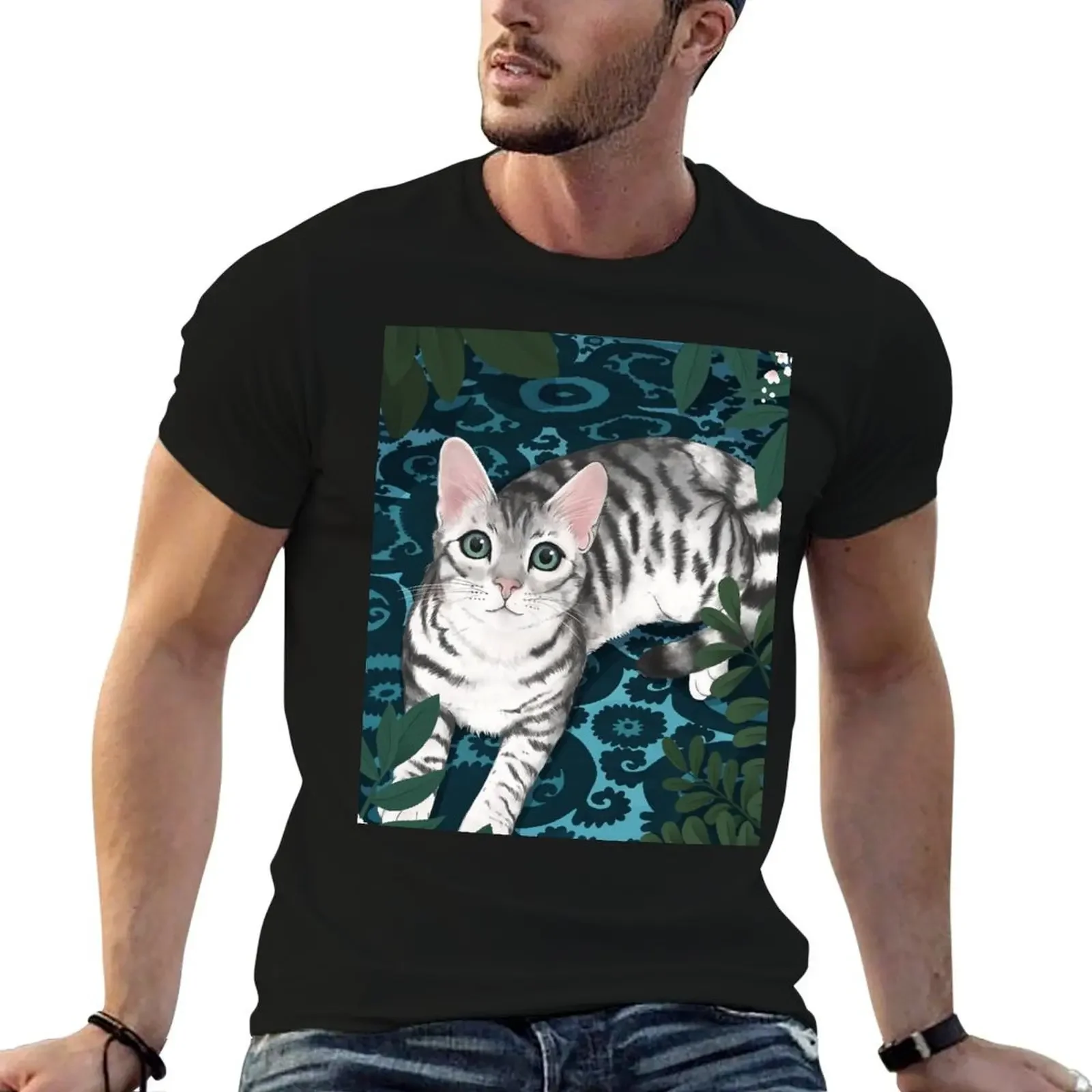 the secret night life of cats T-Shirt kawaii clothes customs blue archive t shirts for men